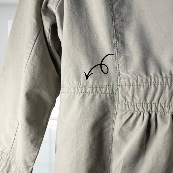 Live a Little Large Khaki Tan Stylish Coat Jacket Cotton Blend Peplum Detail - Picture 7 of 11